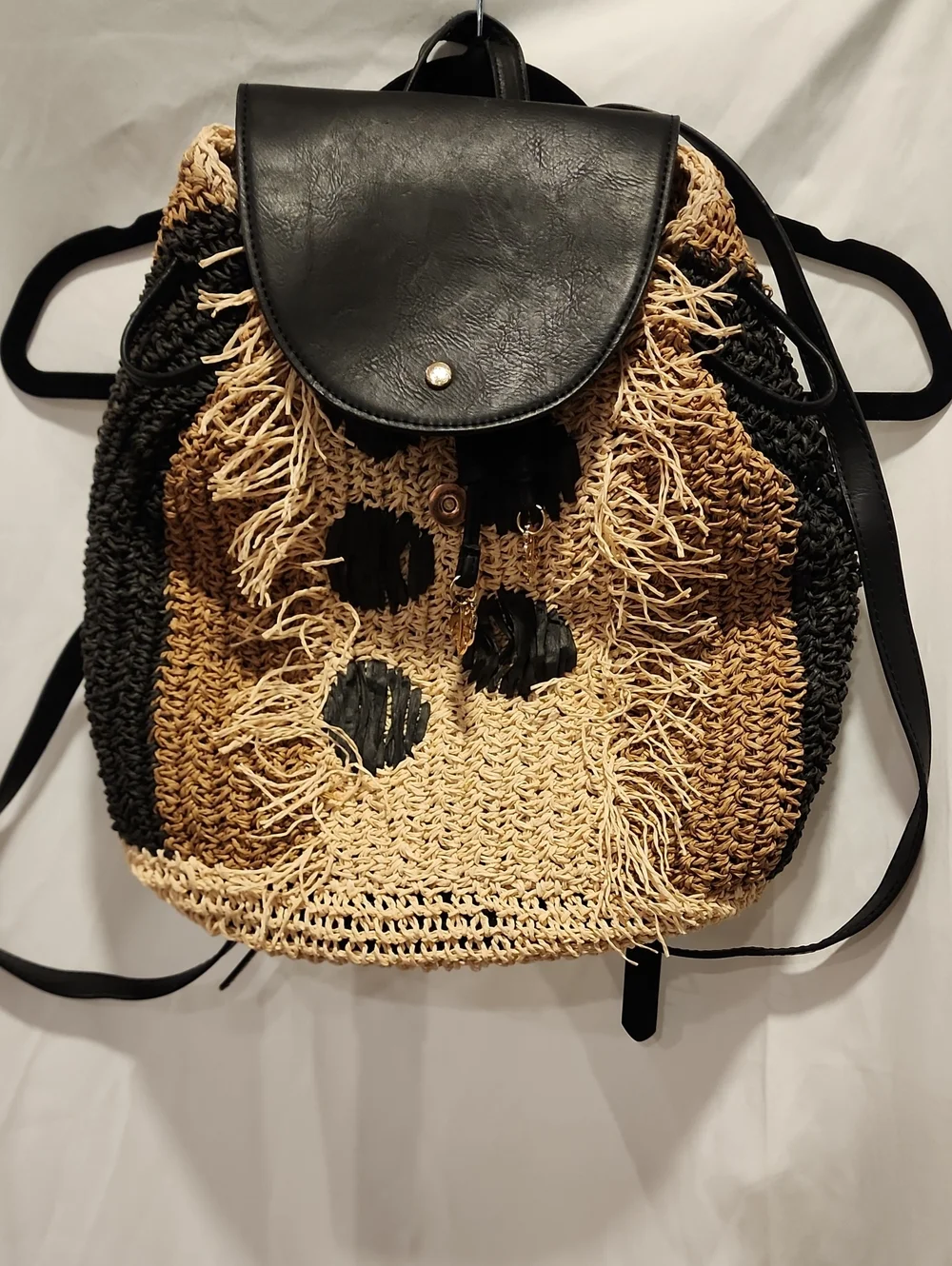Tommy Bahama Mama Straw Backpack Purse